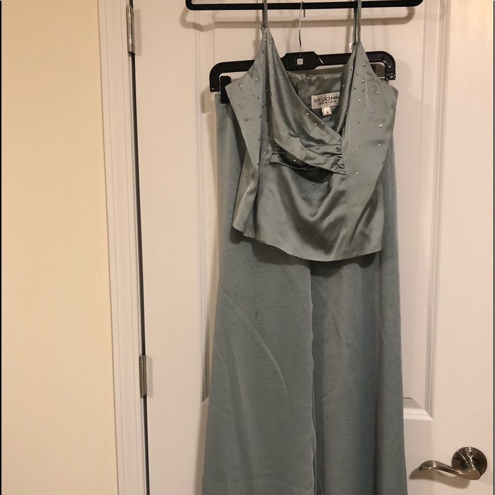 2ps camisole silk gown